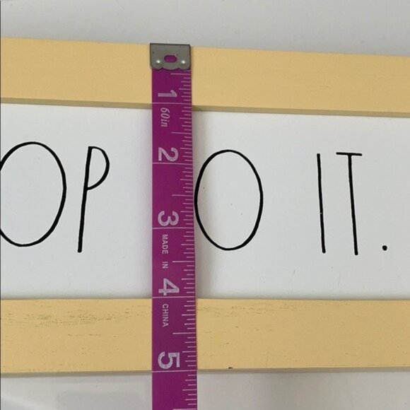 Rae Dunn “HOP TO IT” Wooden Sign in Yellow - Picture 8 of 10
